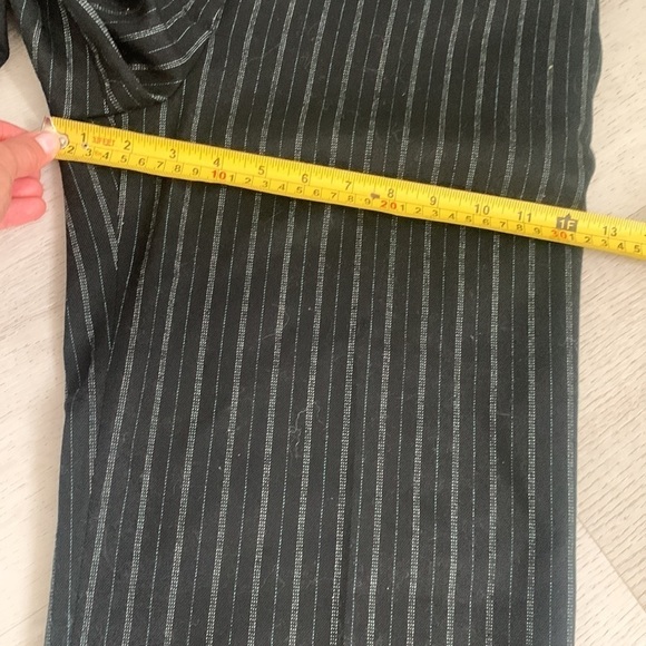 Missoni Wool wide casual career Trousers‎ in Black Pinstripe green size 8 - Picture 8 of 14